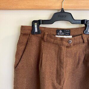 100% Wool Brown Dress Pants